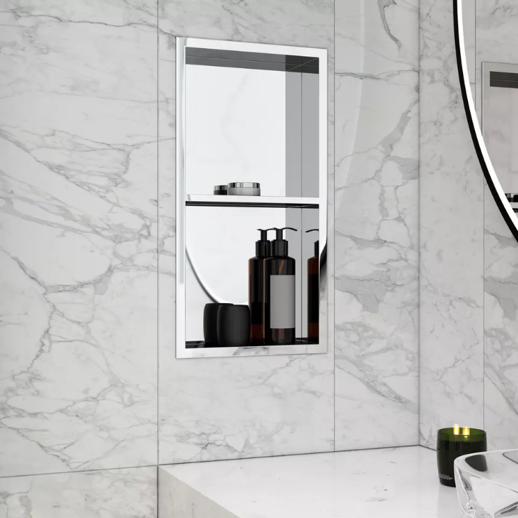 Shower niche 12x24 in stainless steel