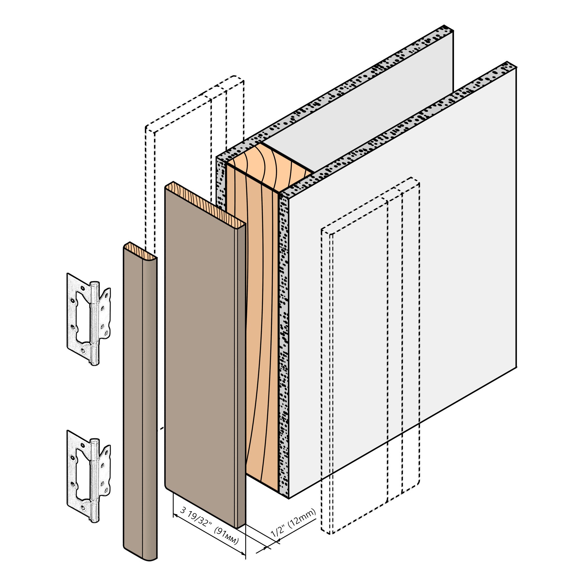 Regular Door Frame XRS - 05 - Double for 2" x 3" wall