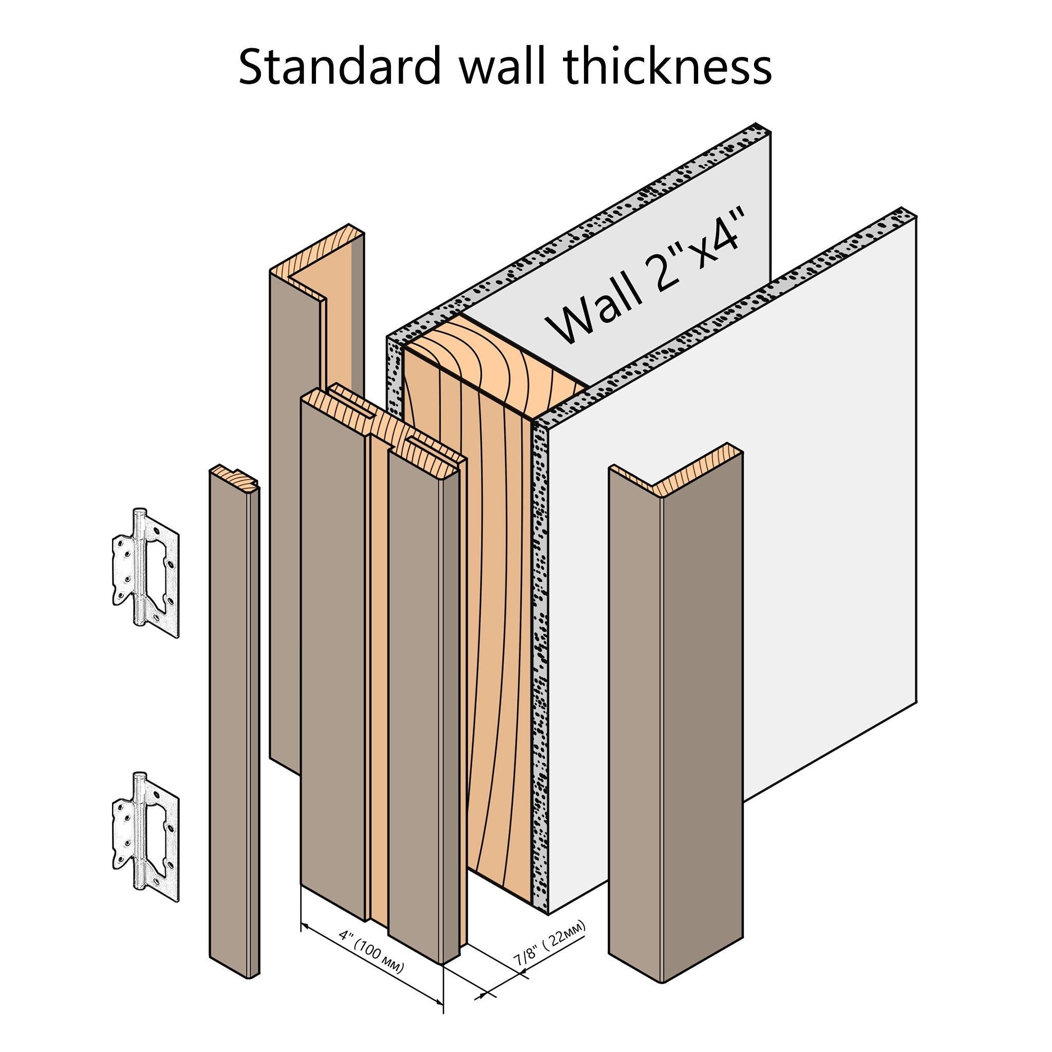 European Adjustable Door Frame XTM - 05 - Single for 2" x 4" wall