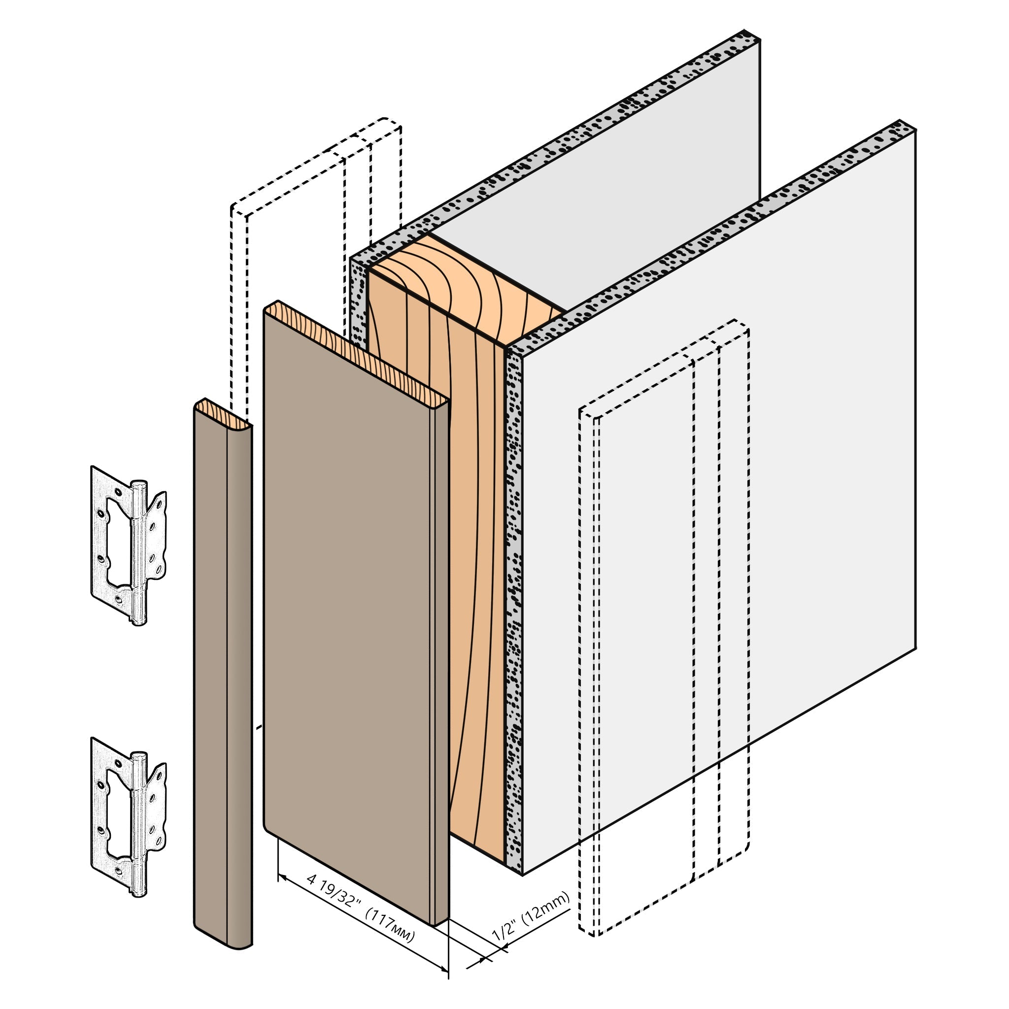 Regular Door Frame XRM - 01 -Double for 2" x 4" wall