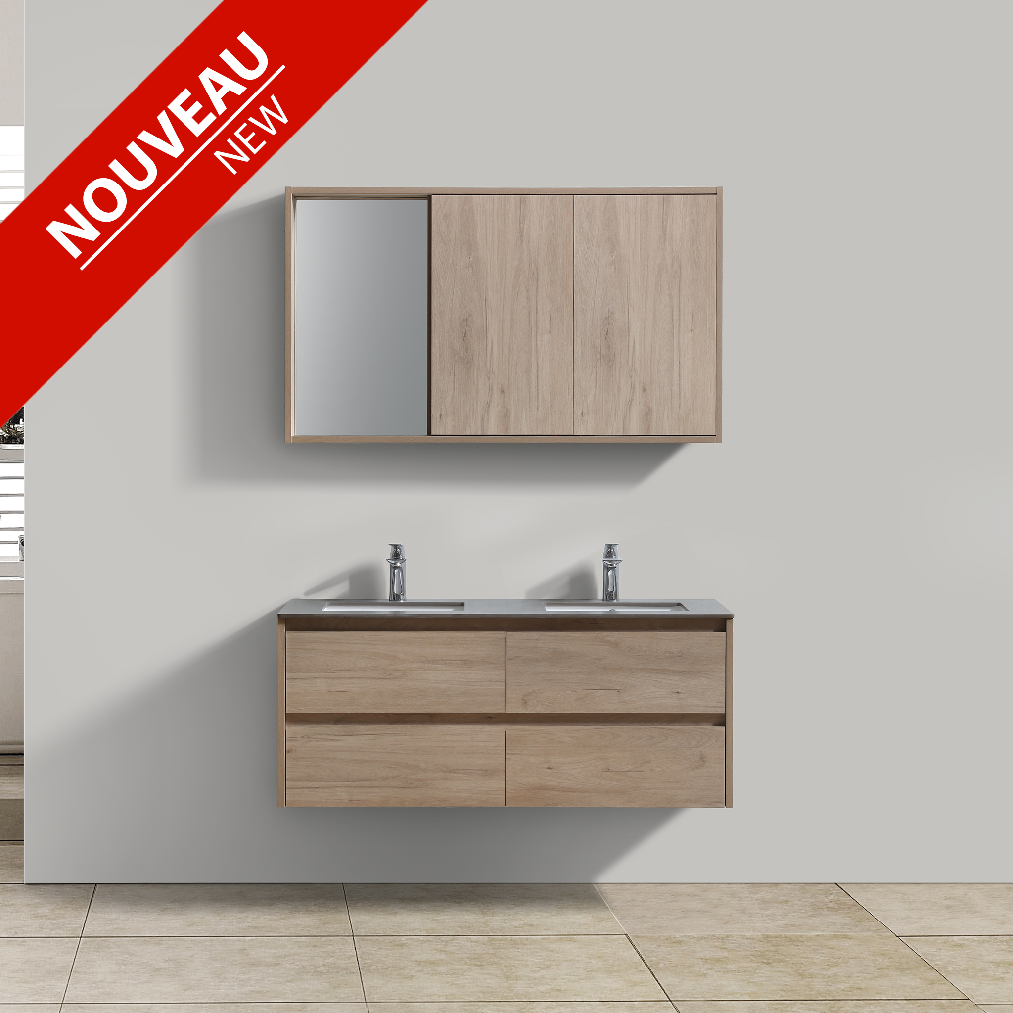 Happy (Wally) 48" with Medicine Cabinet Mirror