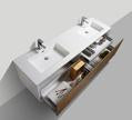 Flores 75" - Matte White + Oak