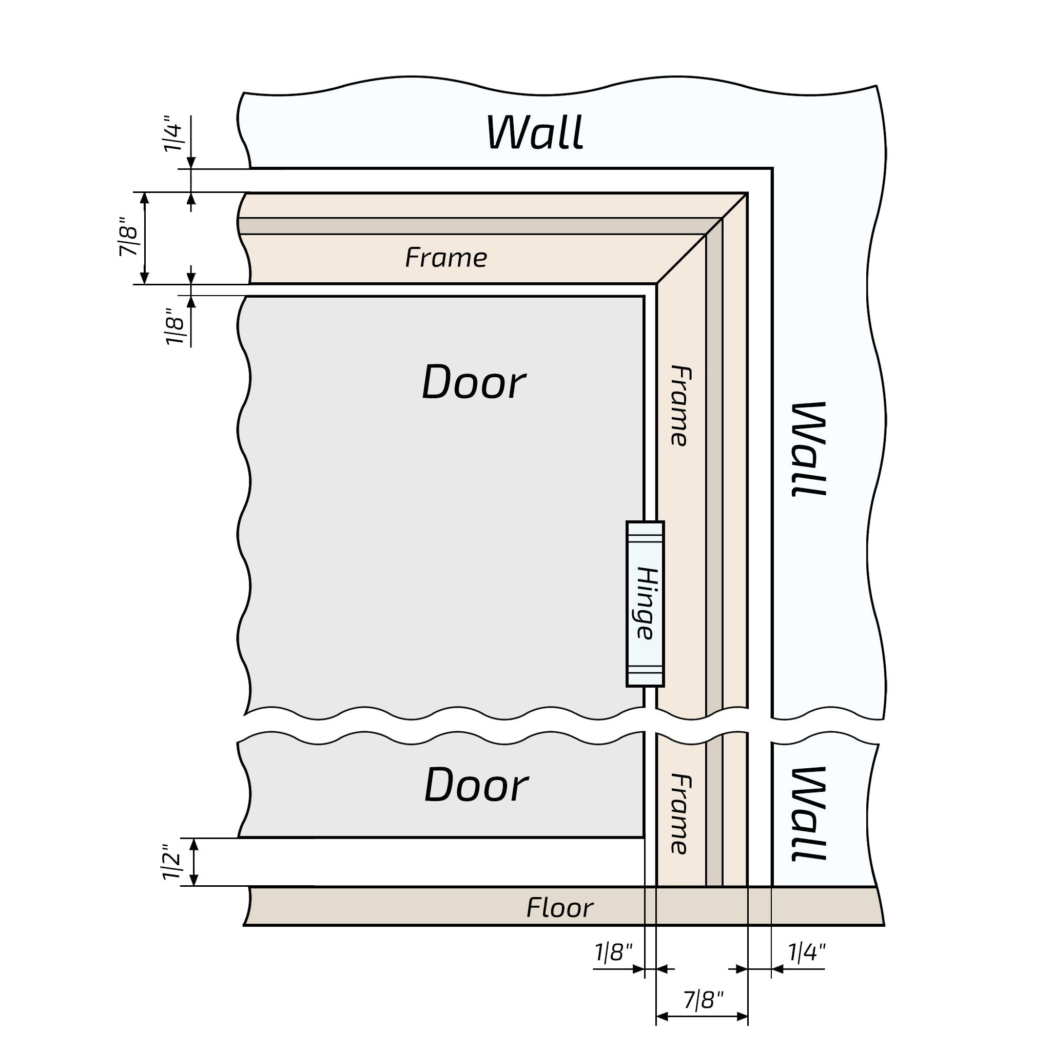 European Adjustable Door Frame XTM - 08 - Single for 2" x 4" wall