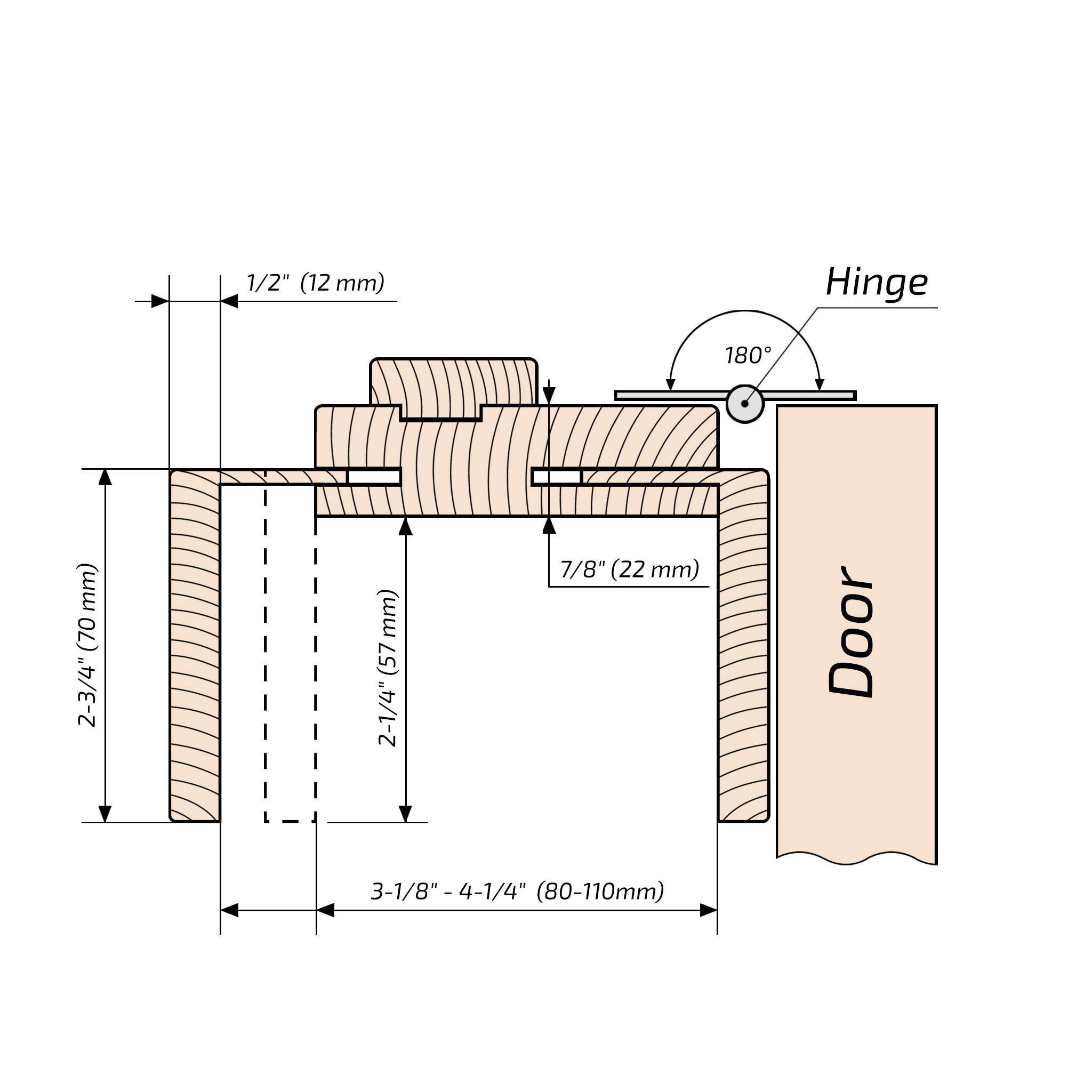 European Adjustable Door Frame XTS - 08 - Double for 2" x 3" wall