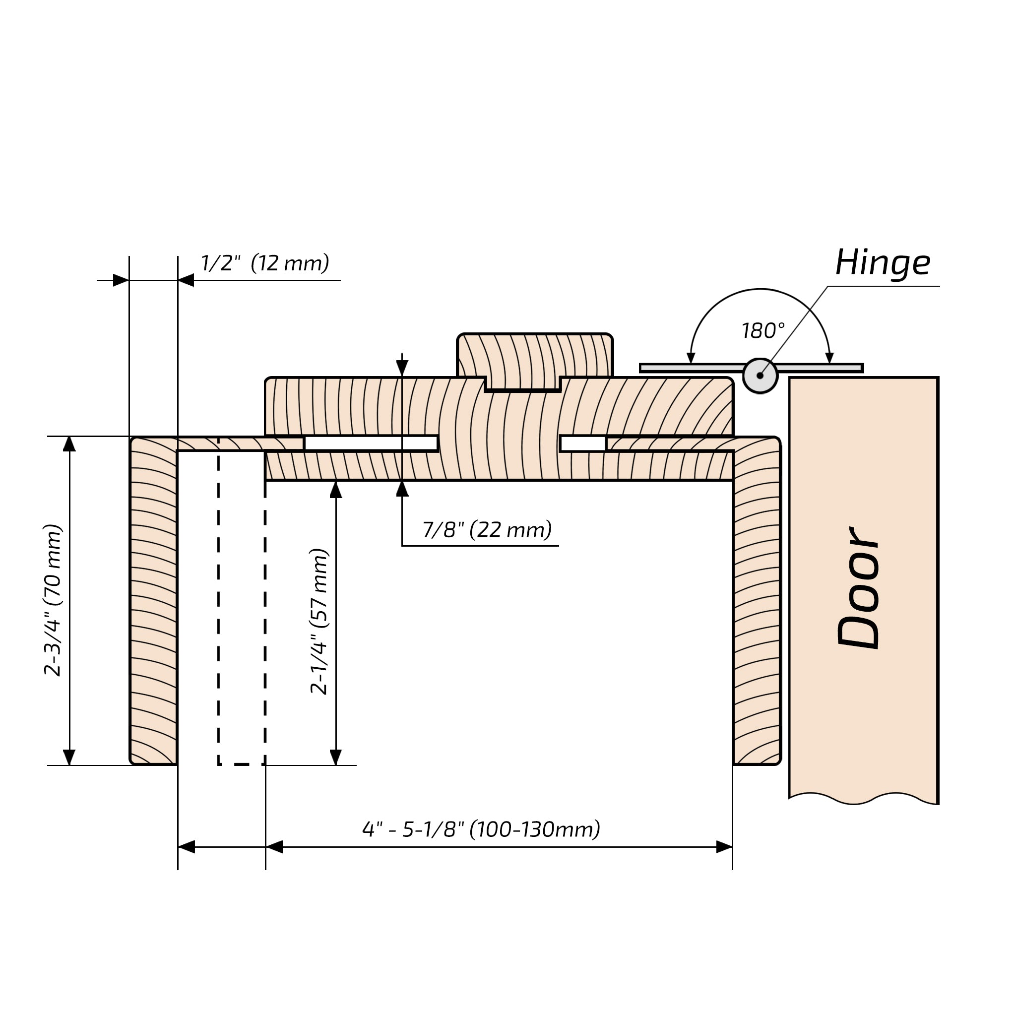 European Adjustable Door Frame XTM - 05 - Single for 2" x 4" wall