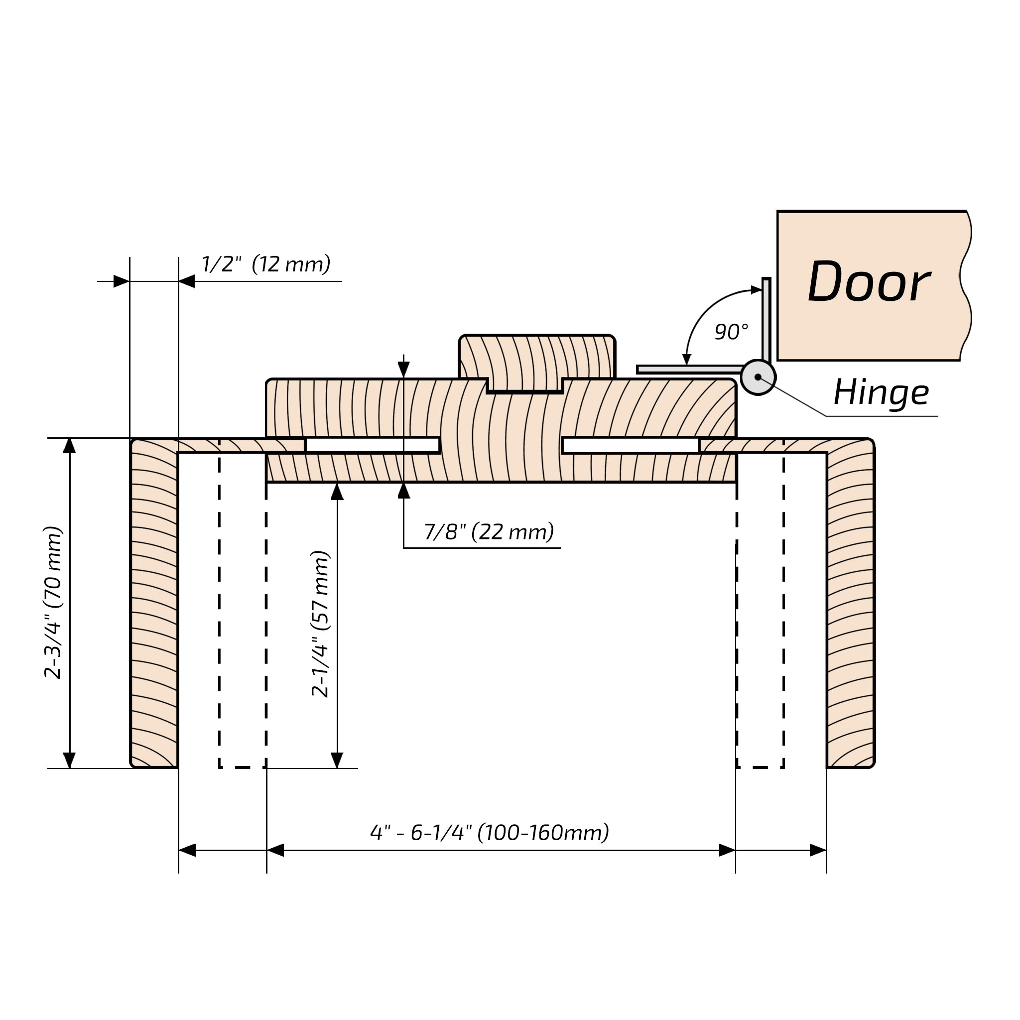 European Adjustable Door Frame XTM - 05 - Single for 2" x 4" wall