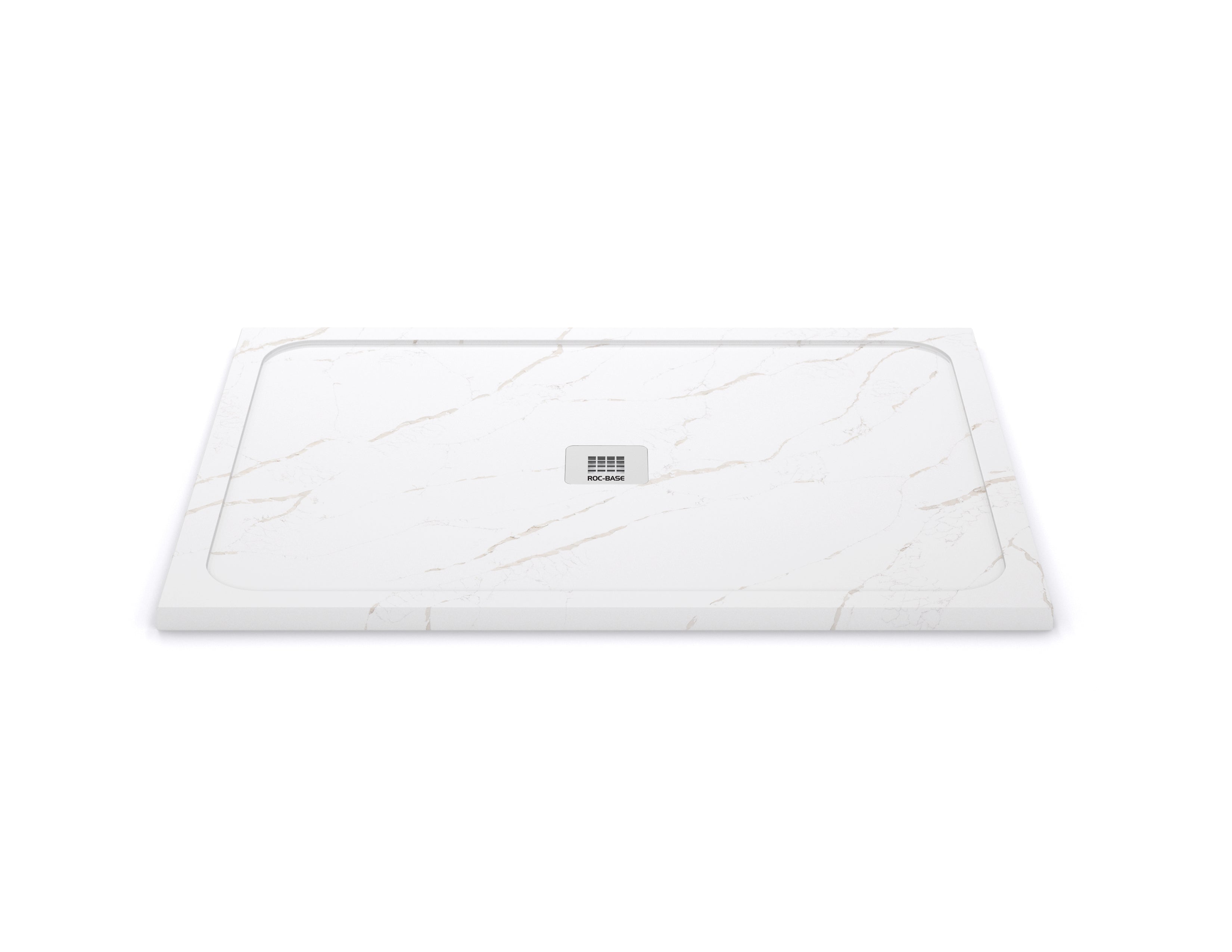 Rocbase Centro Base - Calacatta Extra (White Quartz with Large Veins)