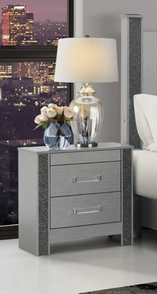 Logan-Silver Night Stand