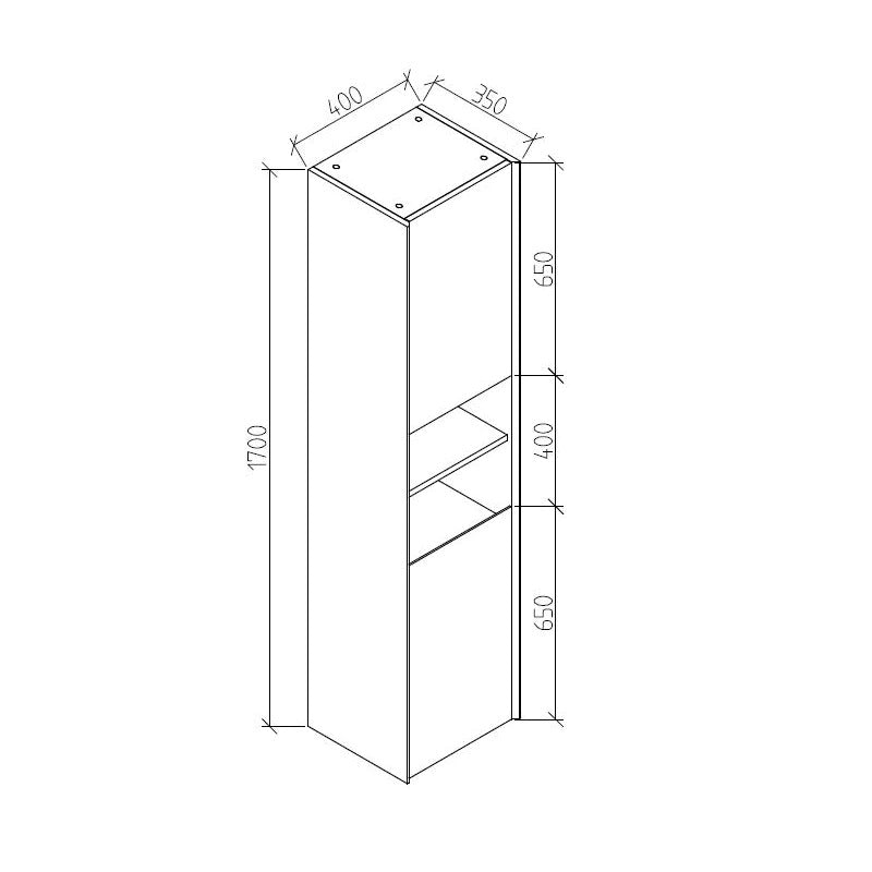 Angela 16" side cabinet, white