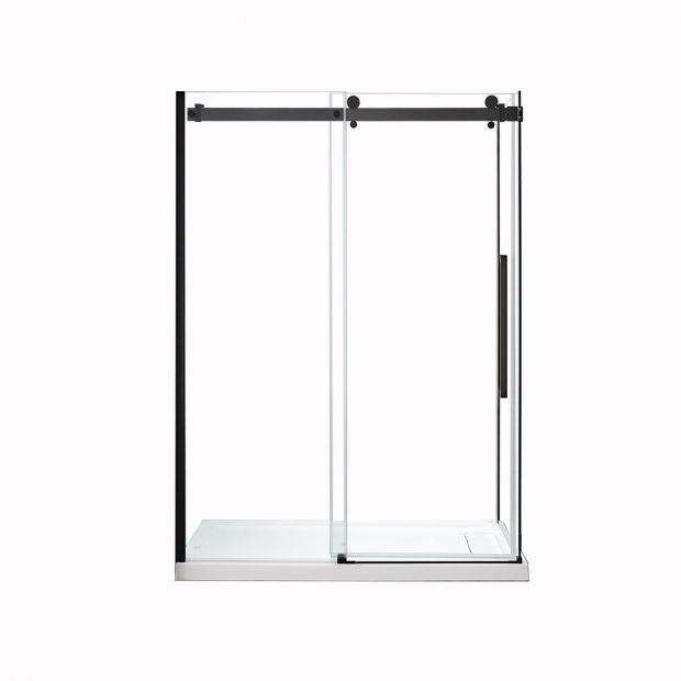 Camber Black - Shower Side Panel & Base Included (No Linear Drain)