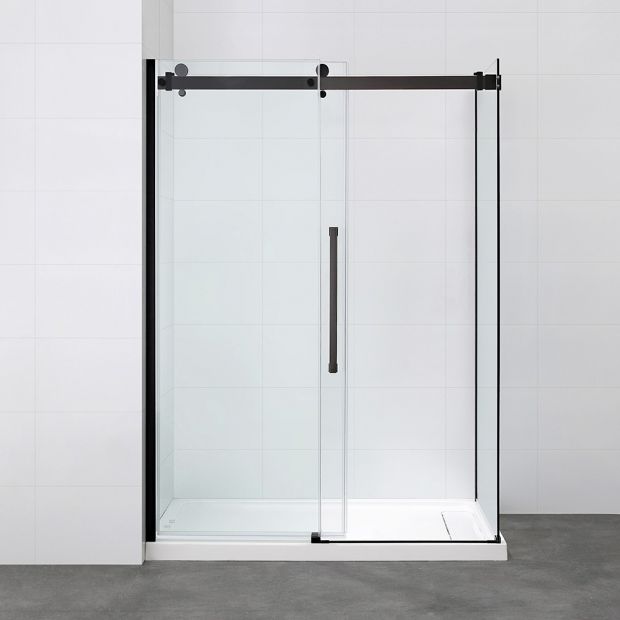 Camber Black - Shower Side Panel & Base Included (No Linear Drain)