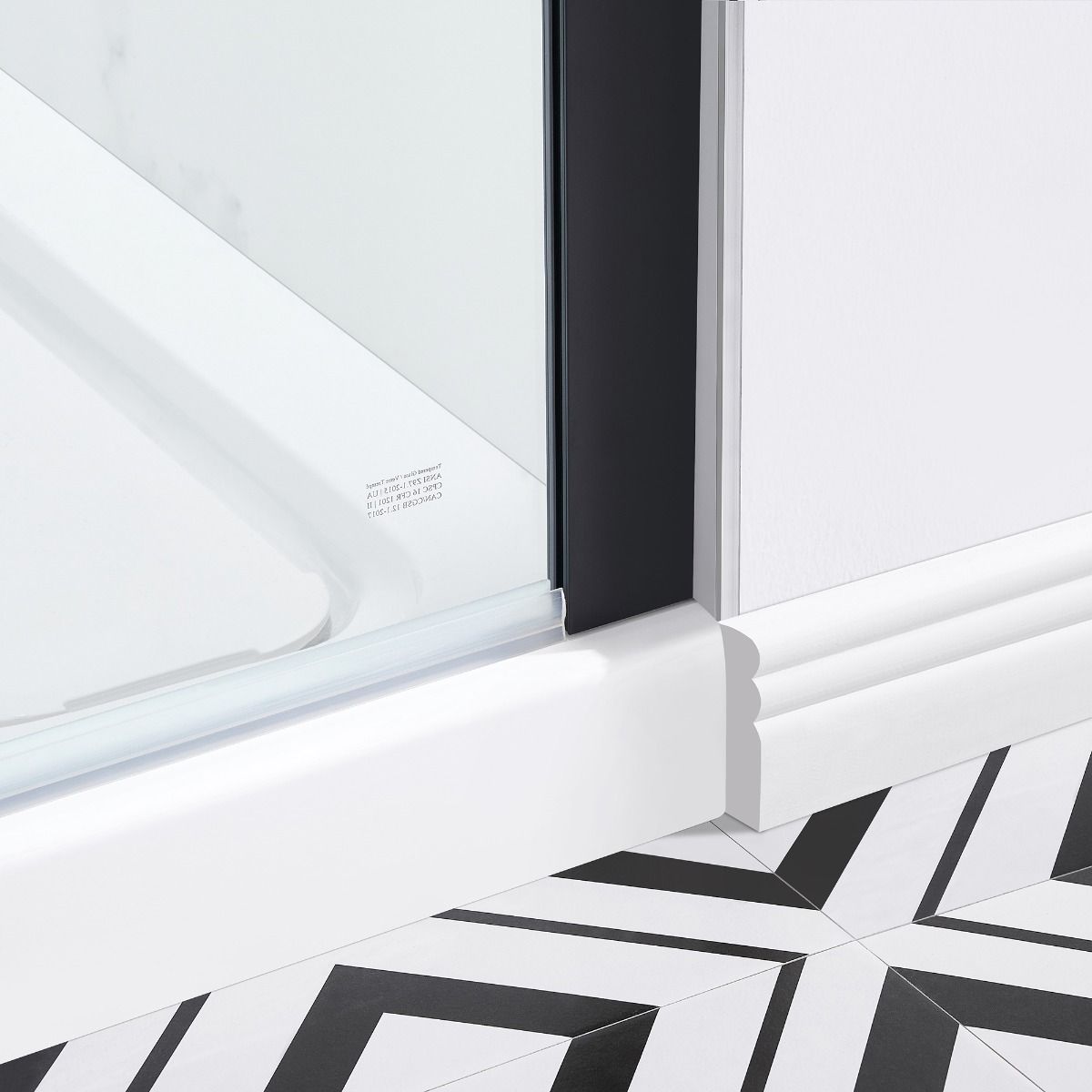 Camber Black - Shower Side Panel & Base Included (No Linear Drain)