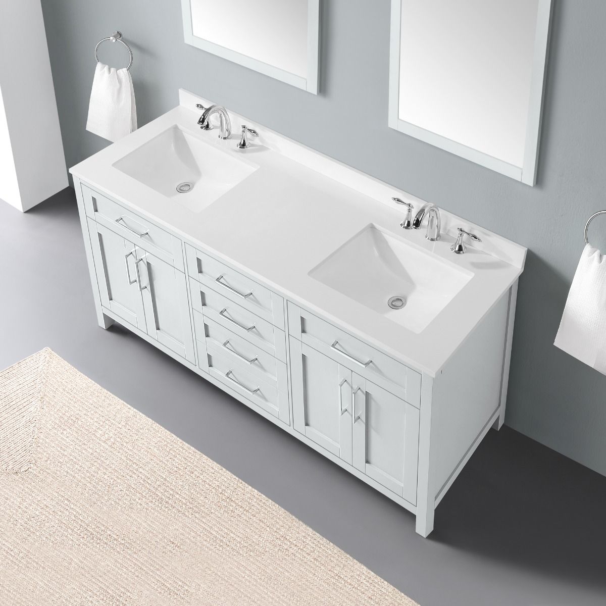 Laney 72" vanity - American grey - Faucet included