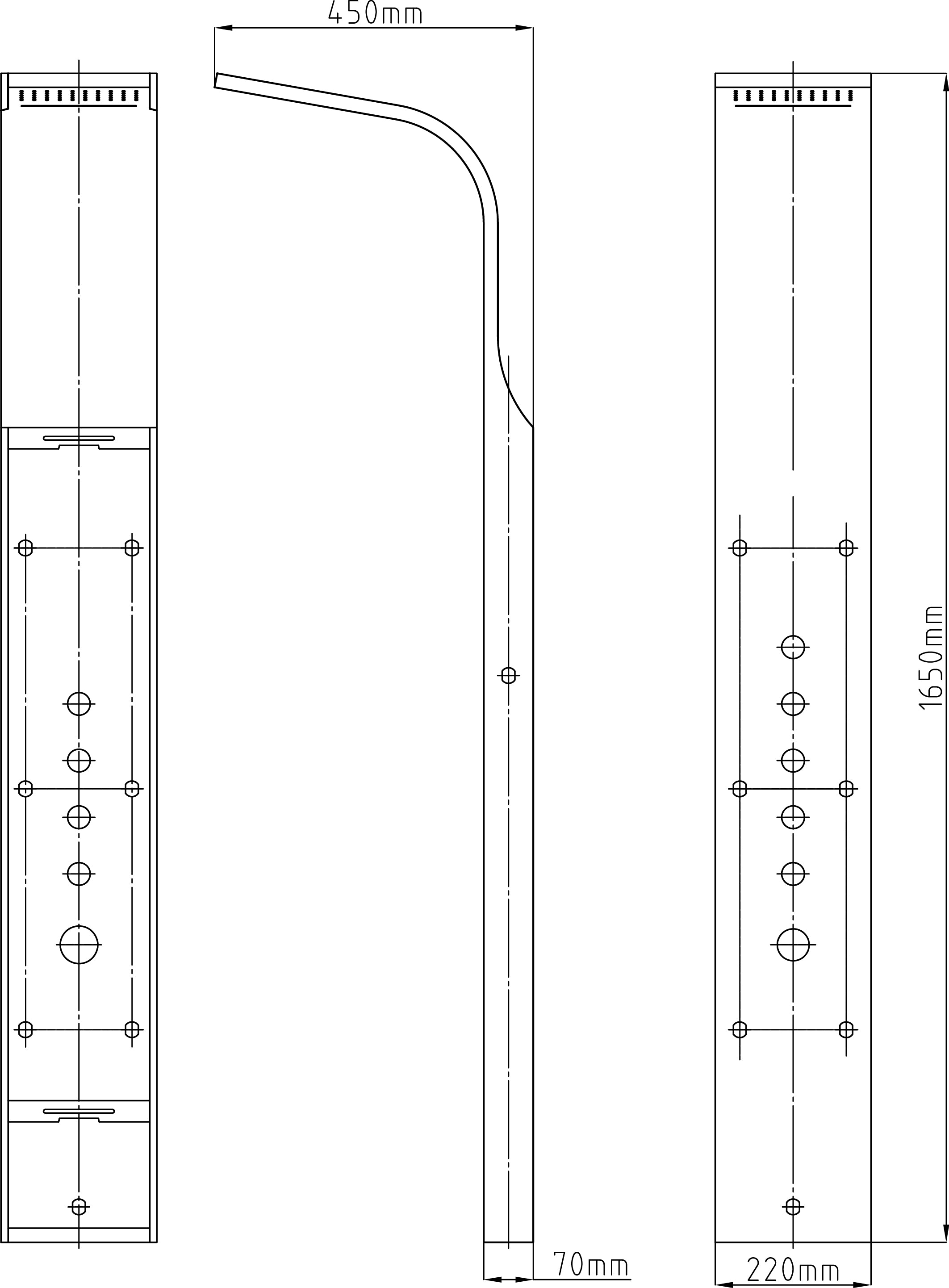 La Cadillac - Stainless steel shower column