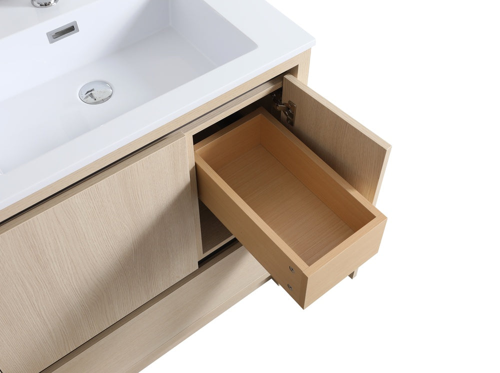 Surprise Vanity cabinet white oak and resin basin