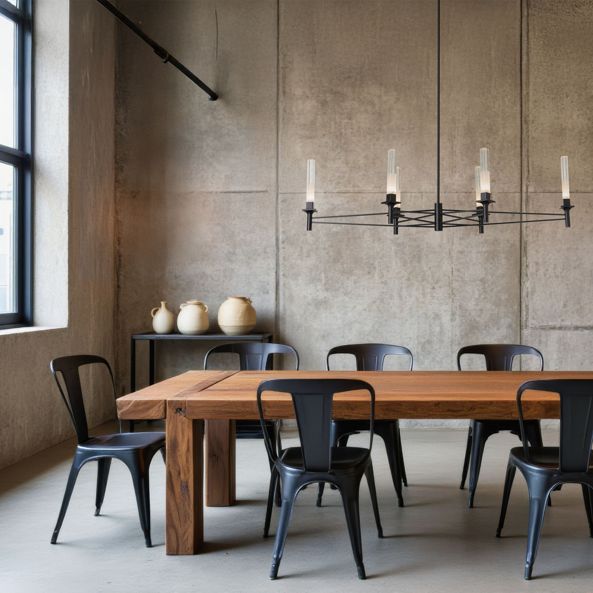 Truss 6-Arm Linear Chandelier