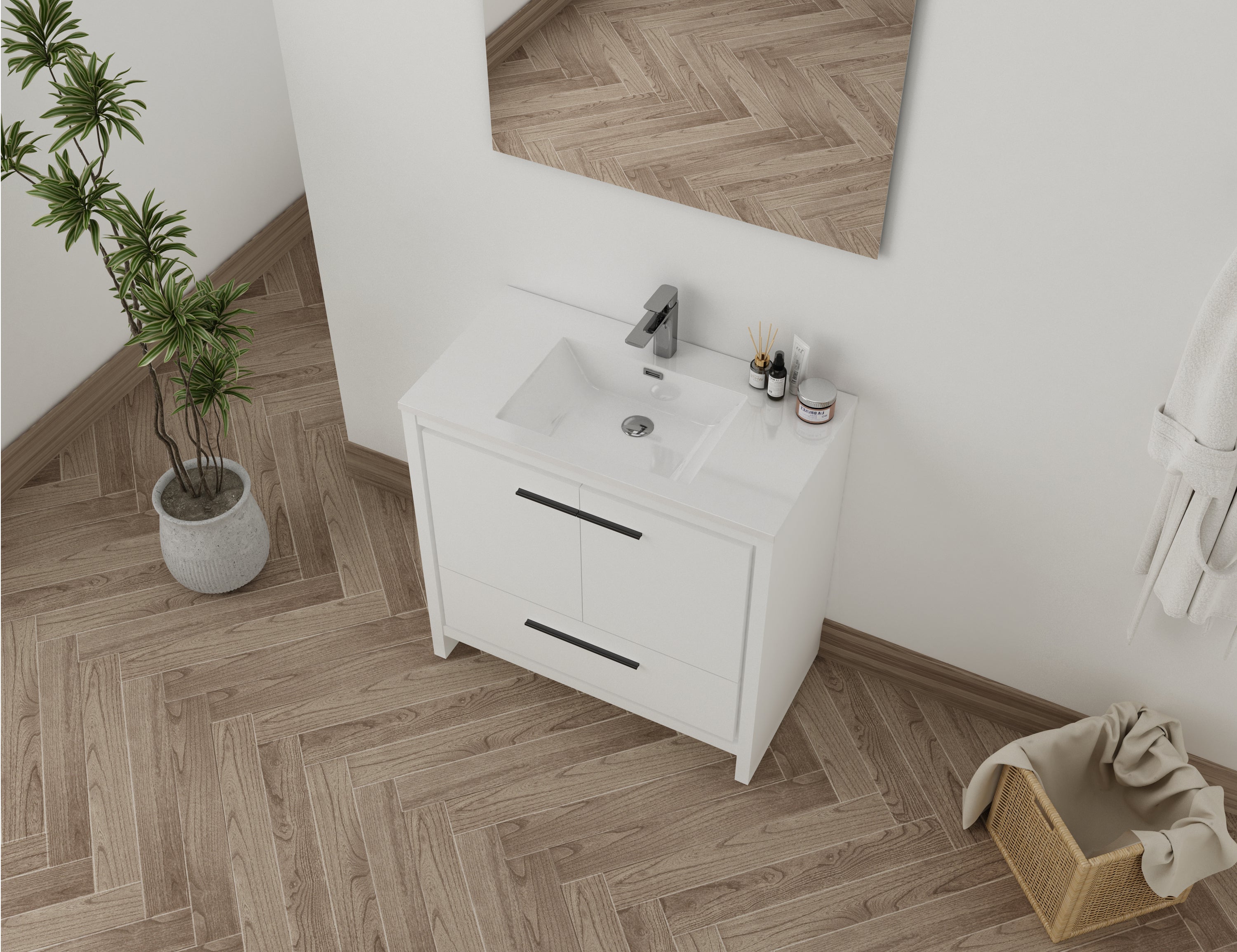 Monako 36" - blanc lustré