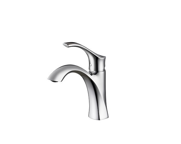 Robinet de lavabo monotrou avec bec et poignée incurvés