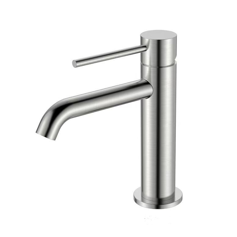Robinet de salle de bains mince avec bec courbé