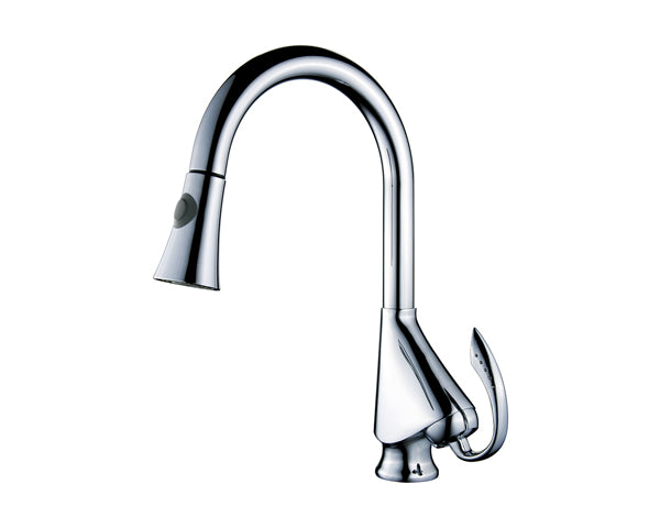 Single pull-out kitchen faucet in Polished Chrome