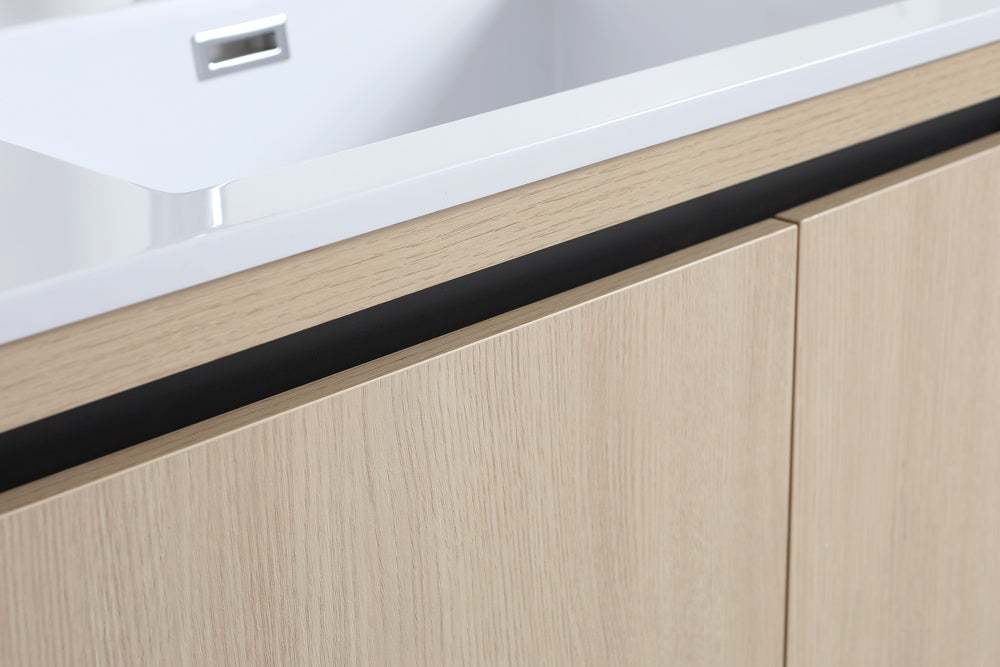 Surprise Vanity cabinet white oak and resin basin
