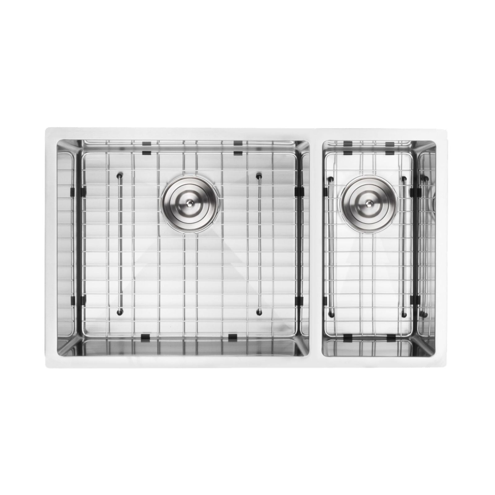 Évier de cuisine à double cuve en acier inoxydable 33x22 (60/40)